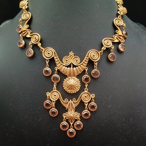 Goldette Etruscan Revival Necklace & Earring SET
